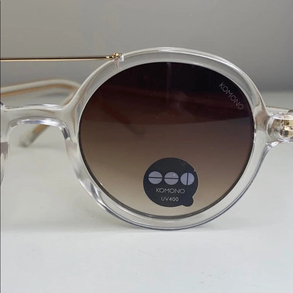 Komono Sunglasses NEW Vivien Clear round frame gold